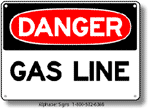 Gas Line Safety Sign