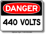 440 Volts Safety Sign