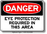 Eye Protection Required Safety Sign