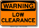 Low Clearance Safety Sign
