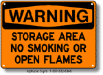 Storage Area No Smoking Safety Sign