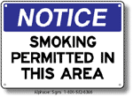 Smoking Permitted Safety Sign