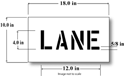 4 inch LANE Stencil