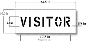 4 inch VISITOR Stencil