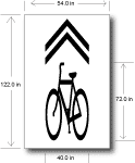 Bicycle Sharrow Stencil (40 x 112)