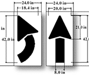 42 inch Straight & Curved Arrow Stencil Set
