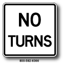 No Turns R3-3 Regulatory Traffic Signs