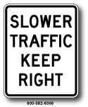Slower Traffic Keep Right R4-3