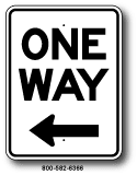 One Way Left Arrow R6-2L