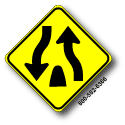 Divided Highway Ends W6-2
