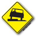Low Shoulder Symbol W8-9A Warning Traffic Signs