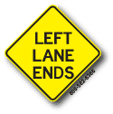 Left Lane Ends W9-1L