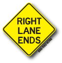 Right Lane Ends W9-1R