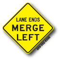 Lane Ends Merge Left W9-2L