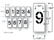12 inch Number Stencil Kit