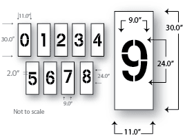 24 inch Number Stencil 2 inch stroke