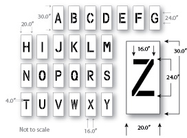 24 inch Letter Stencil Kit 4 inch Stroke