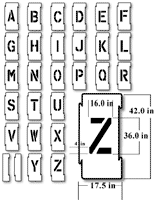 36 inch Interlocking Letter Stencil Kit 4 inch Stroke
