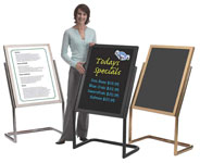 Double Pedestal Menu and Marker Board Display Stand