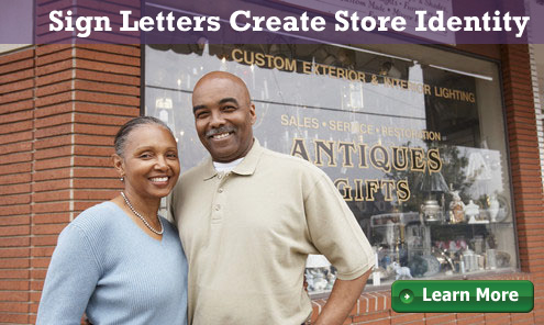 sign letters create store identity
