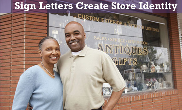sign letters create store identity