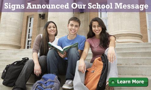 signs announced our school message