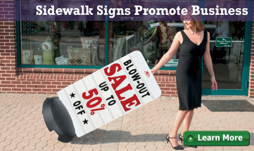 sidewalk signs promote business
