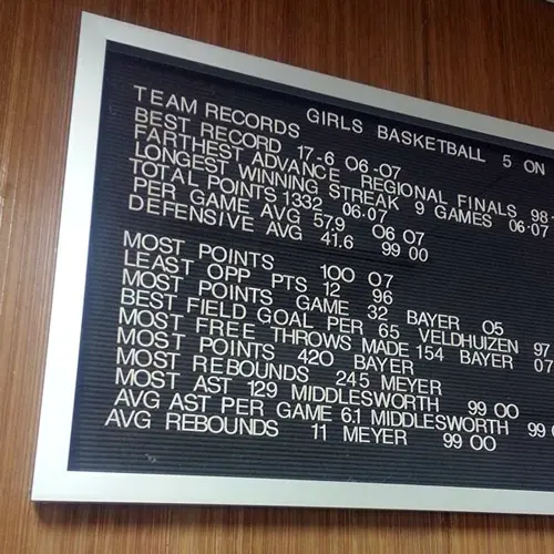 letters on felt board of menu