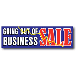 Going Out of Business Banner, 3 ft x 10 ft Outdoor Vinyl, Hemmed