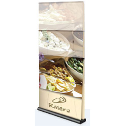 60 inch Retractable Banner Stand, 96 inch Adjustable, Double Sided