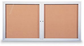 60W x 48H Enclosed Bulletin Board, Two Door Lockable