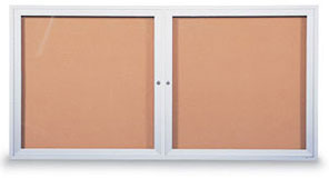 60 x 36 Outdoor Lighted Enclosed Bulletin Board, Two Door, Water Resistant
