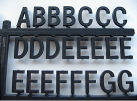 3/4 inch Black Directory Letters,  175 Piece Kit