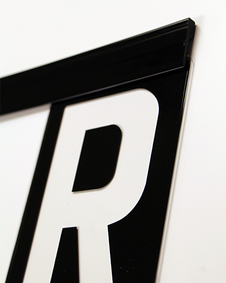Sign Letter Track, for Rigid Moonglo Black Letters, 8 feet x 1.75 inch, Dual High Impact Acrylic