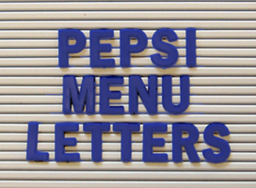 Pepsi Brand, 1 inch Blue Menu Board Letters | 592 Piece Kit