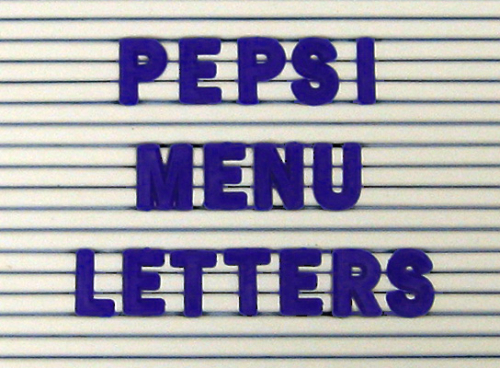 Pepsi Brand, 3/4 inch Blue Menu Board Letters | 387 Piece Kit
