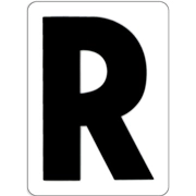 marquee sign letter in a d m style r printed on a clear panel
