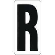 marquee sign letter in condensed style r printed on a clear panel