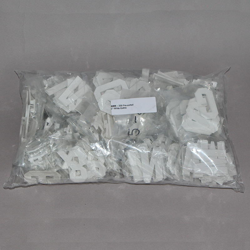 2 inch Gothic Double Tab Letters & Numbers, 300 Piece Kit for Directory Boards