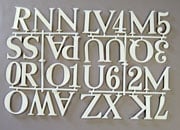 3 inch Roman Letter Board Letter Sprue, 145 Pieces