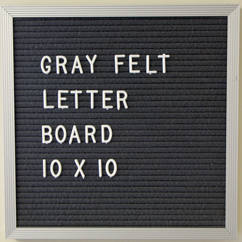 10 x 10 Gray DIY Felt Letter Board for Home Wall Decor | DL071010GYF