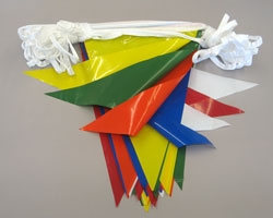 Pennants, 48 Assorted Color Jumbo Panels, 12 x 18, 105 feet Brut-Lon Rope