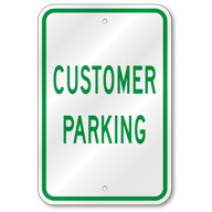 Customer Parking Sign, Outdoor Reflective Aluminum