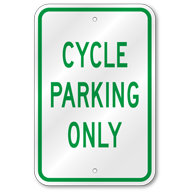 Cycle Parking Only Sign, Outdoor Reflective Aluminum