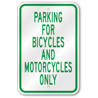 Parking For Bicycles Sign, Outdoor Reflective Aluminum