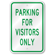 Parking For Visitors Only Sign, Outdoor Reflective Aluminum