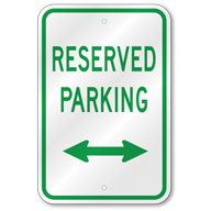 Reserved Parking Dual Arrow Sign, Outdoor Reflective Aluminum