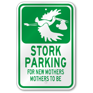 Stork Parking Sign, Outdoor Reflective Aluminum