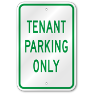 Tenant Parking Only Sign, Outdoor Reflective Aluminum