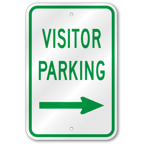 Visitors Parking Right Arrow Sign, Outdoor Reflective Aluminum